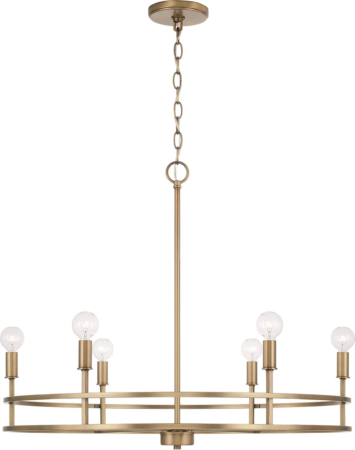 Capital Lighting 448761AD Fuller 6 Light Chandelier Aged Brass