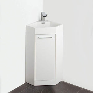 Fresca FVN5082WH Fresca Coda 14" White Modern Corner Bathroom Vanity