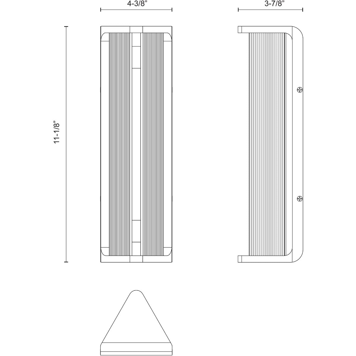 Alora WV339112PNCR SABRE 12" WV POLISHED NICKEL CLEAR RIBBED GLASS  6W LED 90 2700K DC LED