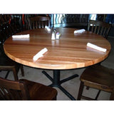 John Boos RTO-48 Oak Edge Grain Table Top, Round, 1/4" Radius Edge, 48" dia x 1-3/4"H, Varnique Finish
