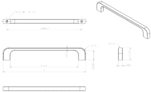 Jeffrey Alexander 264-160BNBDL 160 mm Center-to-Center Brushed Pewter Alvar Cabinet Pull