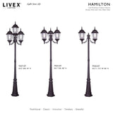 Livex Lighting 7557-07 Hamilton 4 Light Outdoor 4 Head Post, Bronze,25" x 24.5" x 28"
