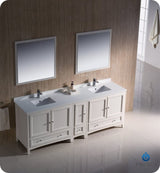 Fresca FVN20-361236AW Fresca Oxford 84" Antique White Traditional Double Sink Bathroom Vanity