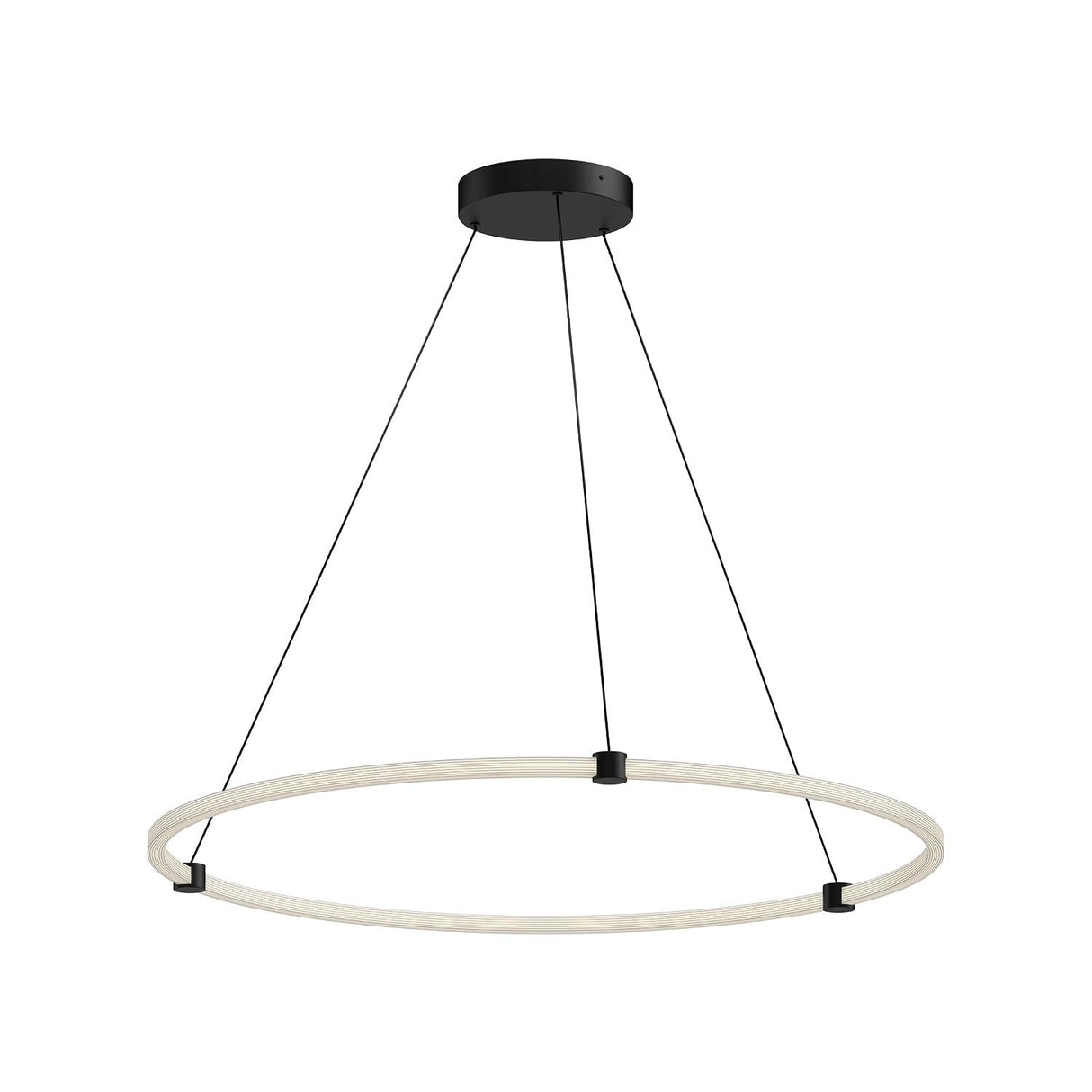 Kuzco PD24748-BK BRUNI 4 LAYER 40" PENDANT TEXTURED BLACK 120" WIRE 120V TRIAC/ELV LED 3000K 90CRI 57W