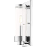 Livex Lighting 20721-05 Hillcrest - One Light Outdoor ADA Wall Lantern, Polished Chrome Finish with Clear Glass