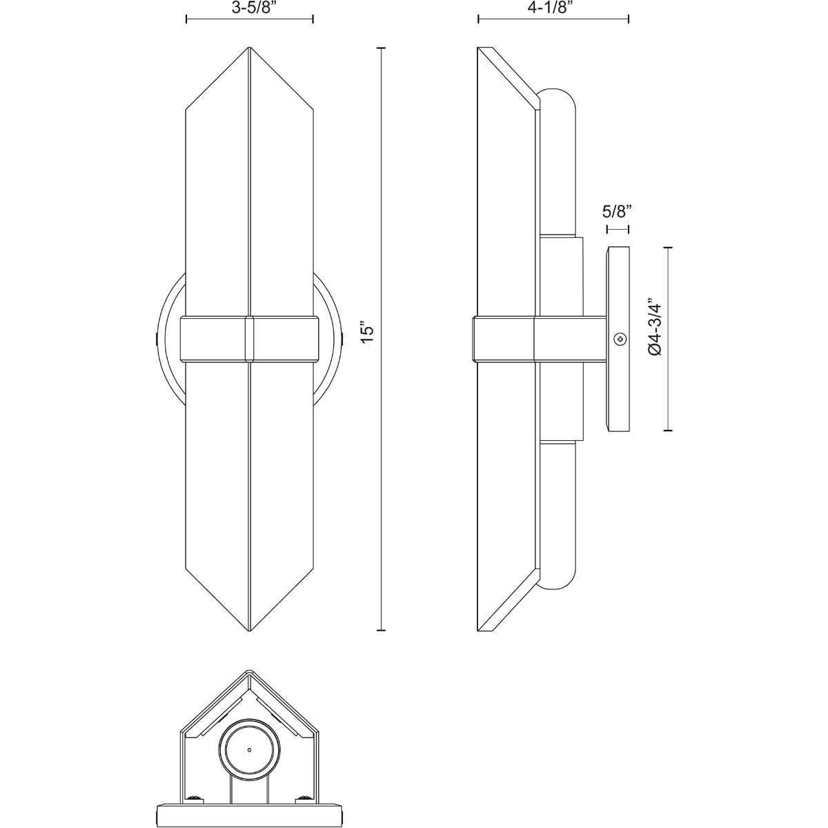 Alora WV334215UBAR VALENCIA 15" WV URBAN BRONZE ALABASTER  2 X 60W E26