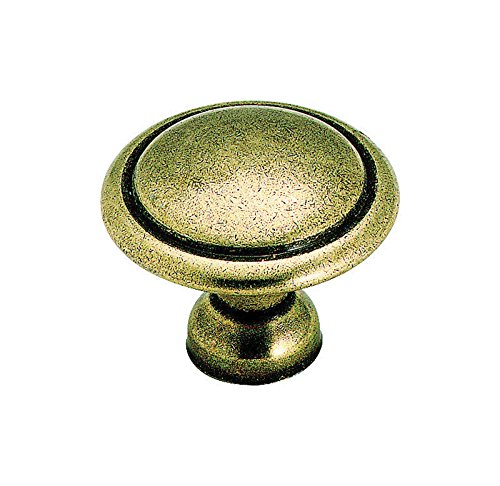 Amerock Cabinet Knob Light Antique Brass 1-3/8 inch (35 mm) Diameter Everyday Heritage 1 Pack Drawer Knob Cabinet Hardware