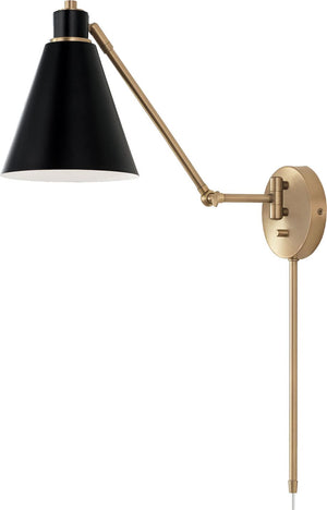 Capital Lighting 650111AB Bradley 1 Light Sconce Aged Brass and Black