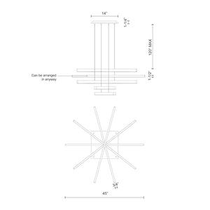 Kuzco MP10305-BK VEGA 5 Head MP Black 120V ELV LED 3000K 90CRI 158W