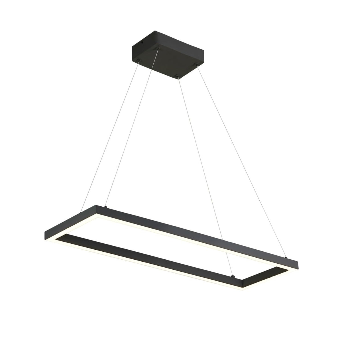 Kuzco PD88530-BK PIAZZA RECTANGULAR 30" PENDANT BK TEXTURED DOWN ONLY 930 TRIAC 120 39W