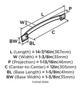 Amerock Appliance Pull Antique Silver 12 inch (305 mm) Center to Center Candler 1 Pack Drawer Pull Drawer Handle Cabinet Hardware