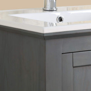 Fresca Manchester 24 Inch White Bathroom Open Vanity with Storage Shelf - Countertop & Ceramic Sink with Cabinets - Faucet Not Included