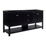 Fresca FCB2372BL-D Fresca Manchester 72" Black Traditional Double Sink Bathroom Cabinet