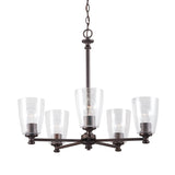 Capital Lighting 440951BN-506 Myles 5 Light Chandelier Brushed Nickel