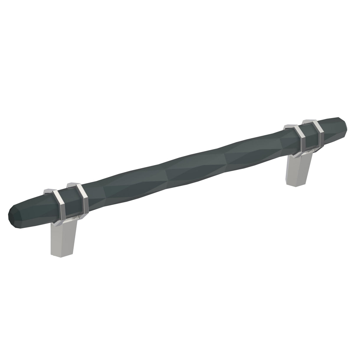 Amerock Cabinet Pull Black Bronze/Polished Chrome 6-5/16 inch (160 mm) Center-to-Center London 1 Pack Drawer Pull Drawer Handle Cabinet Hardware