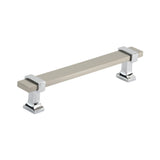 Amerock Cabinet Pull Satin Nickel/Polished Chrome 5-1/16 inch (128 mm) Center to Center Overton 1 Pack Drawer Pull Drawer Handle Cabinet Hardware