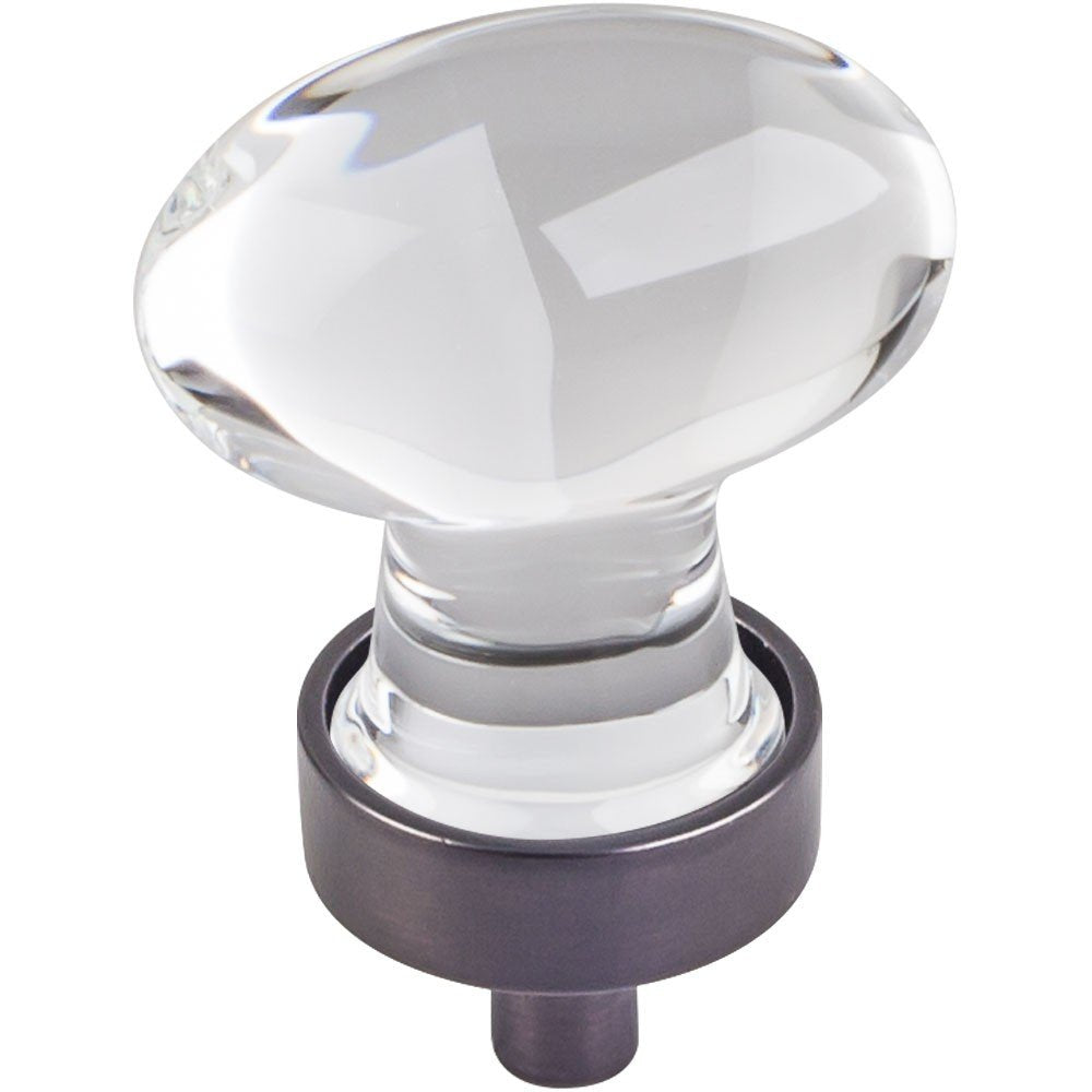 Jeffrey Alexander G110DBAC 1-1/4" Overall Length Brushed Oil Rubbed Bronze Football Glass Harlow Cabinet Knob