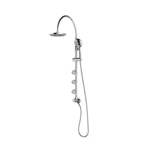 PULSE ShowerSpas 7001-CH Riviera Shower System with 8" Rain Showerhead, 3 Body Sprays, 5-Function Hand Shower, Polished Chrome Finish