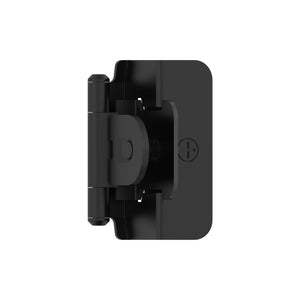 Amerock BPR8704FB Cabinet Hinge 1/2 in (13 mm) Overlay Double Demountable Matte Black Kitchen Cabinet Door Hinge 1 Pair/2 Pack Functional Hardware
