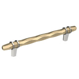 Amerock Cabinet Pull Golden Champagne/Polished Chrome 6-5/16 inch (160 mm) Center-to-Center London 1 Pack Drawer Pull Drawer Handle Cabinet Hardware