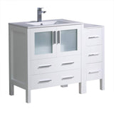 Fresca FCB62-3012WH-I Fresca Torino 42" White Modern Bathroom Cabinets w/ Tops & Integrated Sink