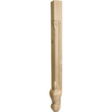 Hardware Resources CL-3ALD 2-3/4" W x 2-3/4" D x 35-1/4" H Alder French Cut Corner Leg