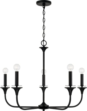 Capital Lighting 448951MB Presley 5 Light Chandelier Matte Black