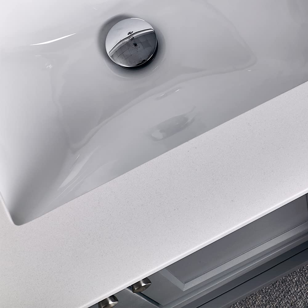 Fresca FCB2348GR-D-CWH-U Double Sink Cabinet with Sinks