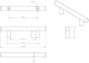 Jeffrey Alexander 152SBZ 96 mm Center-to-Center Satin Bronze Key West Cabinet Bar Pull