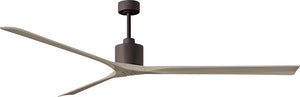 Matthews Fan NKXL-TB-GA-90 Nan XL 6-speed ceiling fan in Matte White finish with 90” solid gray ash tone wood blades