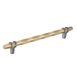 Amerock Cabinet Pull Golden Champagne/Black Chrome 8 inch (203 mm) Center-to-Center London 1 Pack Drawer Pull Drawer Handle Cabinet Hardware