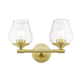 Livex Lighting 17472-12 Willow 2 Light 15 inch Satin Brass Vanity Sconce Wall Light