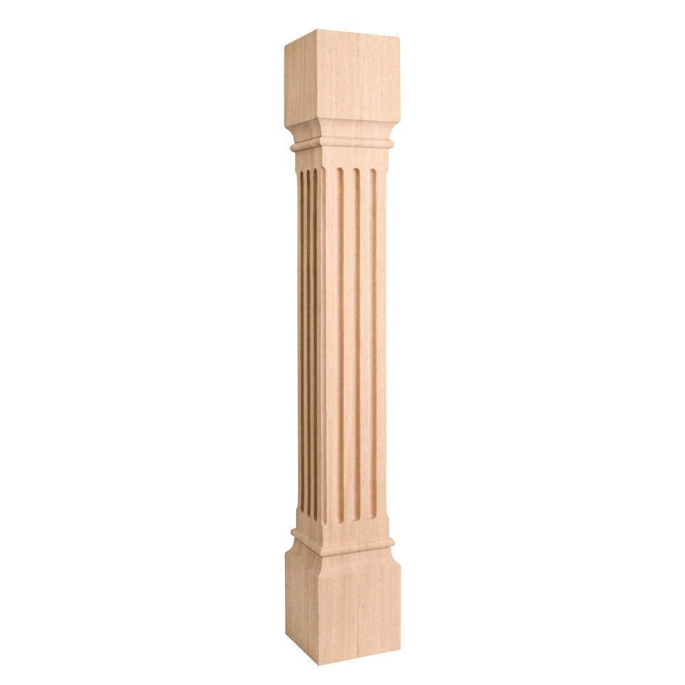 Hardware Resources P27RW 5" W x 5" D x 35-1/2" H Rubberwood Fluted Post