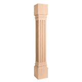 Hardware Resources P27RW 5" W x 5" D x 35-1/2" H Rubberwood Fluted Post