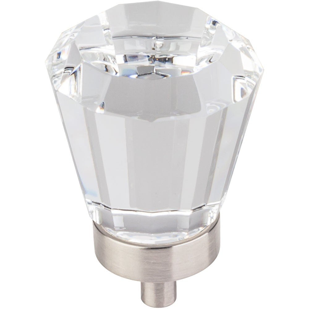 Jeffrey Alexander G150L-SN 1-1/4" Overall Length Satin Nickel Faceted Glass Harlow Cabinet Knob