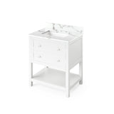 Jeffrey Alexander VKITAST30GRBOR 30" Grey Astoria Vanity, Boulder Cultured Marble Vanity Top, undermount rectangle bowl