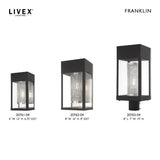 Livex Lighting 20761-04 Franklin - 12" One Light Outdoor Wall Lantern, Black Finish with Clear Glass with Stainless Steel Mesh Shade