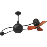 Matthews Fan B2K-BK-WD Brisa 360° counterweight rotational ceiling fan in Matte Black finish with solid sustainable mahogany wood blades.