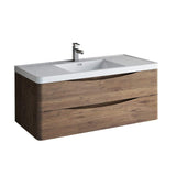 Fresca FCB9048RW-I Fresca Tuscany 48" Rosewood Wall Hung Modern Bathroom Cabinet w/ Integrated Sink