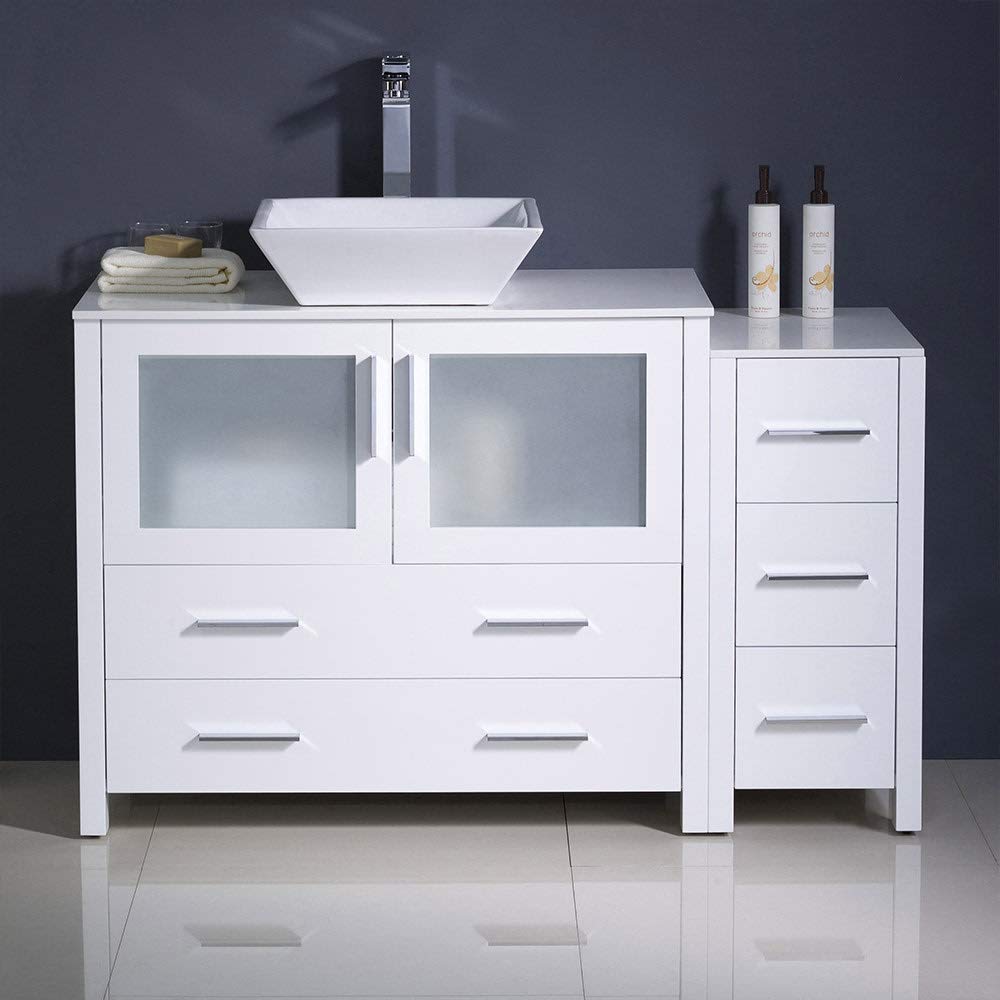 Fresca FCB62-3612GR-CWH-V Fresca Torino 48" Gray Modern Bathroom Cabinets w/ Top & Vessel Sink