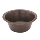 Premier Copper Products BR16DB3 16-Inch Universal Round Hammered Copper Sink with 3.5-Inch Drain Size, Oil Rubbed Bronze