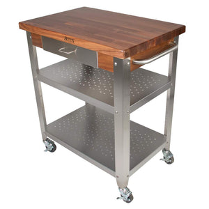 John Boos WAL-CUCE30 American Black Walnut Cucina Elegante Cart