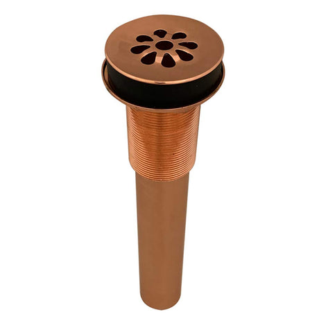 Premier Copper Products D-207PC 1.5-Inch Non-Overflow Grid Bathroom Sink Drain, Polished Coppe