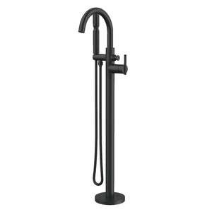 Gerber D300558BST Satin Black Contemporary Floor Mount Tub Filler Trim Kit With HANDS...