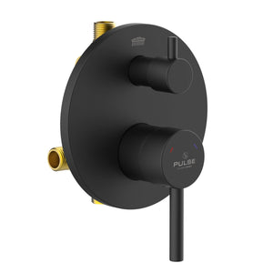 PULSE ShowerSpas 3005-RIVD-MB Two Way Tru-Temp Pressure Balance 1/2" Rough-In Valve with Matte Black Trim Kit