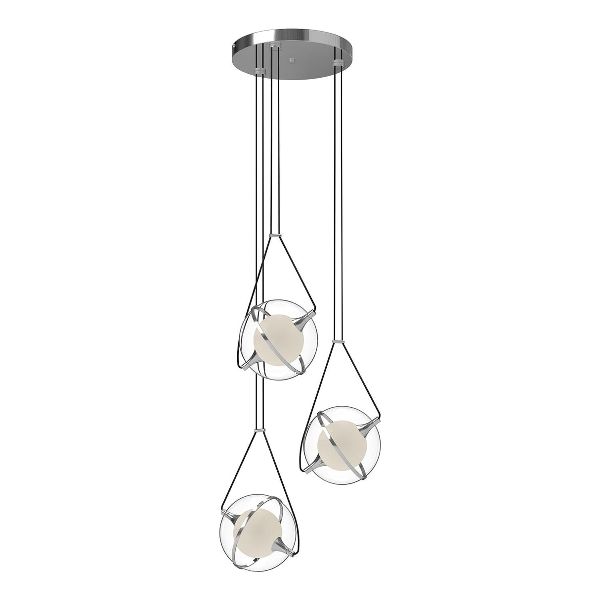 Kuzco CH76718-CH ARIES 18" CHANDELIER CHROME 120" WIRE 120V TRIAC/ELV LED 3000K 90CRI 29W