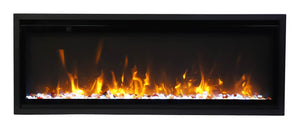 Amantii SYM-SLIM-60 Symmetry Xtraslim Smart Electric  -60" WiFi Enabled Fireplace, Featuring a  MultiFunction  Remote Control, Multi Speed Flame Motor