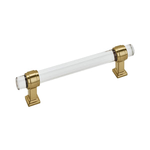 Amerock Cabinet Pull Clear/Champagne Bronze 5-1/16 inch (128 mm) Center to Center Glacio 1 Pack Drawer Pull Drawer Handle Cabinet Hardware