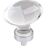 Jeffrey Alexander G110L-PC 1-5/8" Overall Length Polished Chrome Football Glass Harlow Cabinet Knob