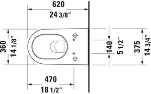 Duravit 2533590000 Wall-Mounted, Stack 2, Concealed Fixation for Sensowash C Toilet, White